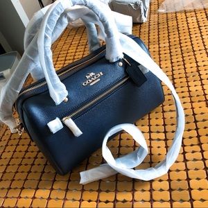 NEW Coach Rowan Satchel navy